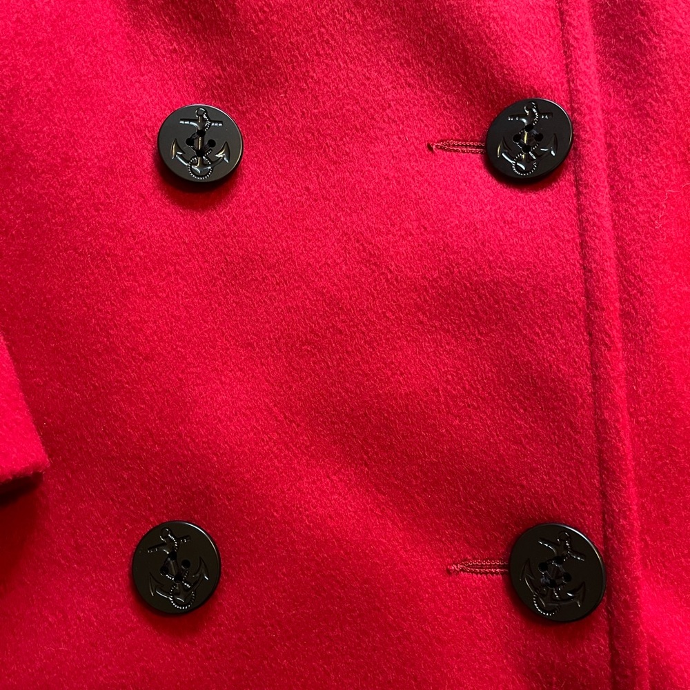 Talbots Red Pea Coat - Picture 6 of 8